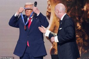 FIFA president under fire for sycophantic award of ” FIFA Peace Prize” to President Trump